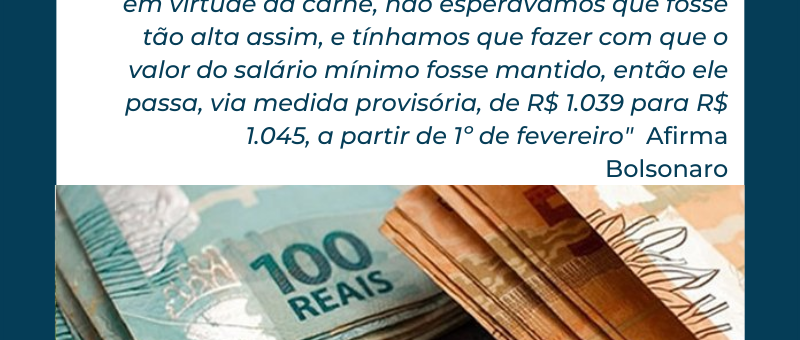 Governo eleva salário mínimo para R$ 1.045!